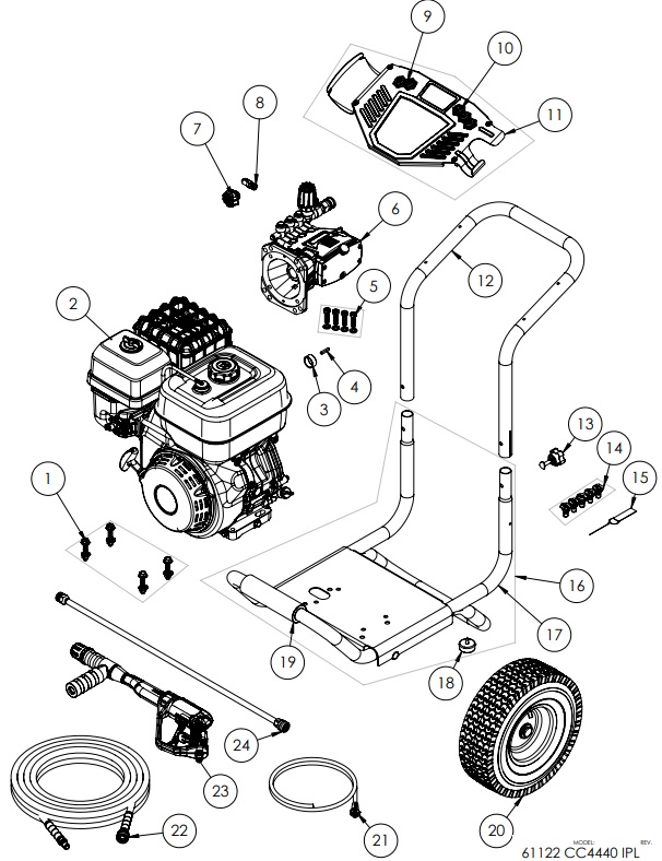 Cub Cadet Power washer 61122 replacement parts